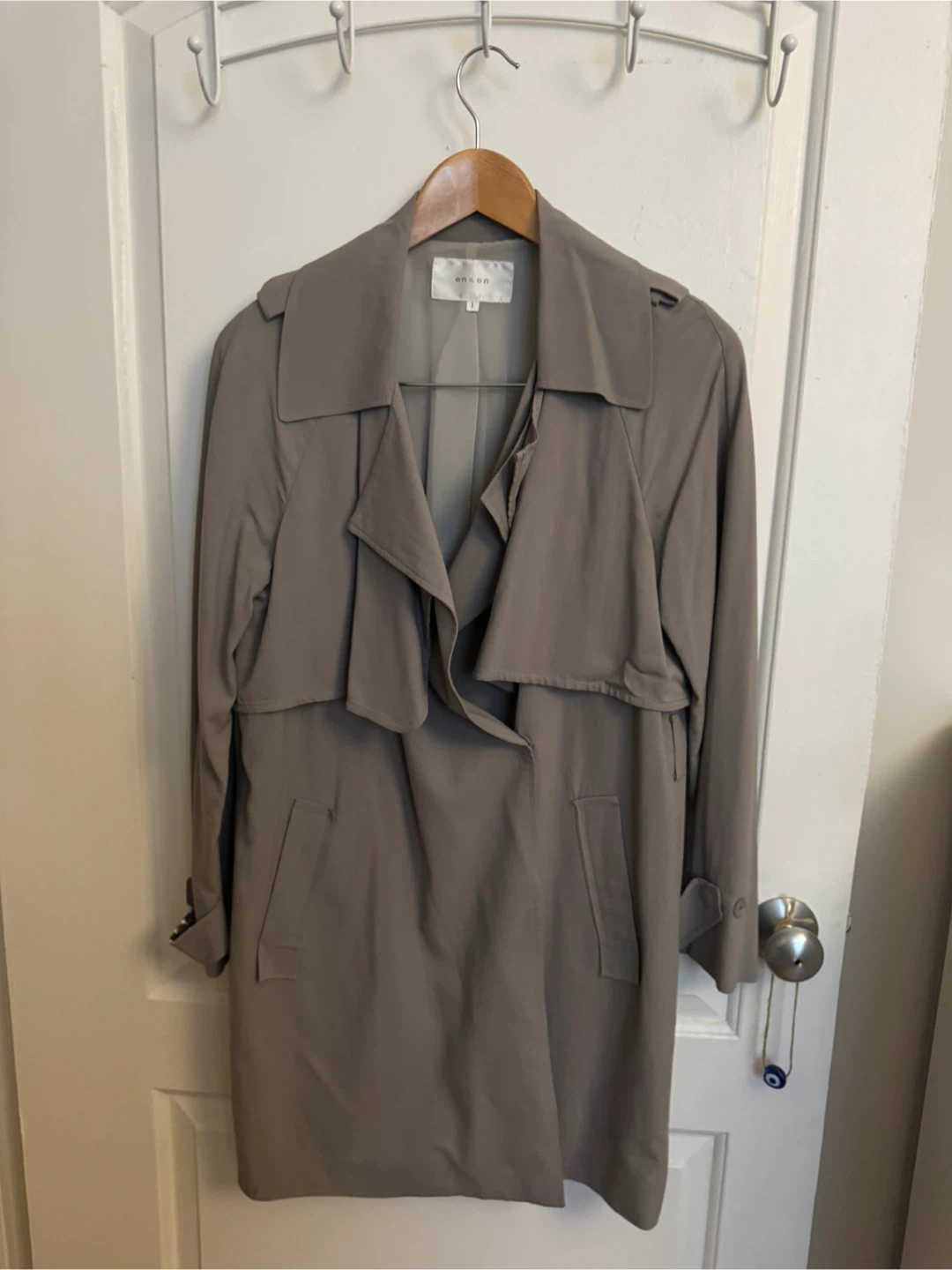 Grey Trench Coat with unique details  - Size S