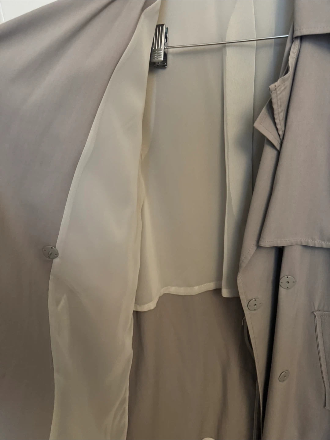 Grey Trench Coat with unique details  - Size S - photo 3