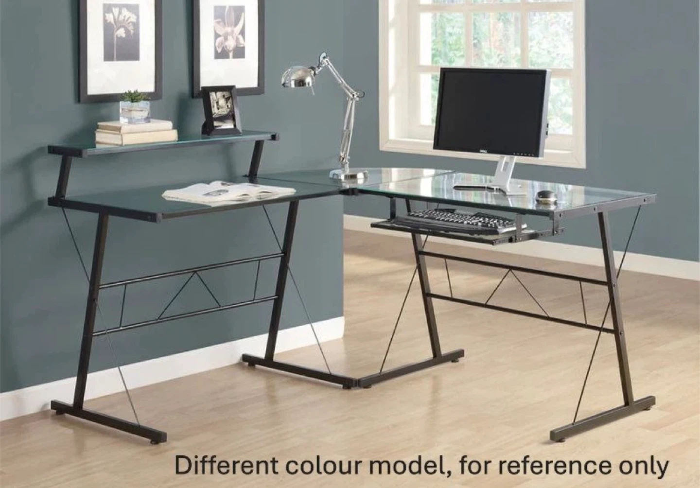 L-Shaped Glass Computer Desk - photo 2
