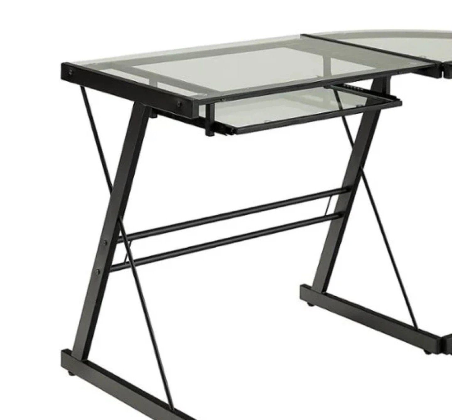 L-Shaped Glass Computer Desk