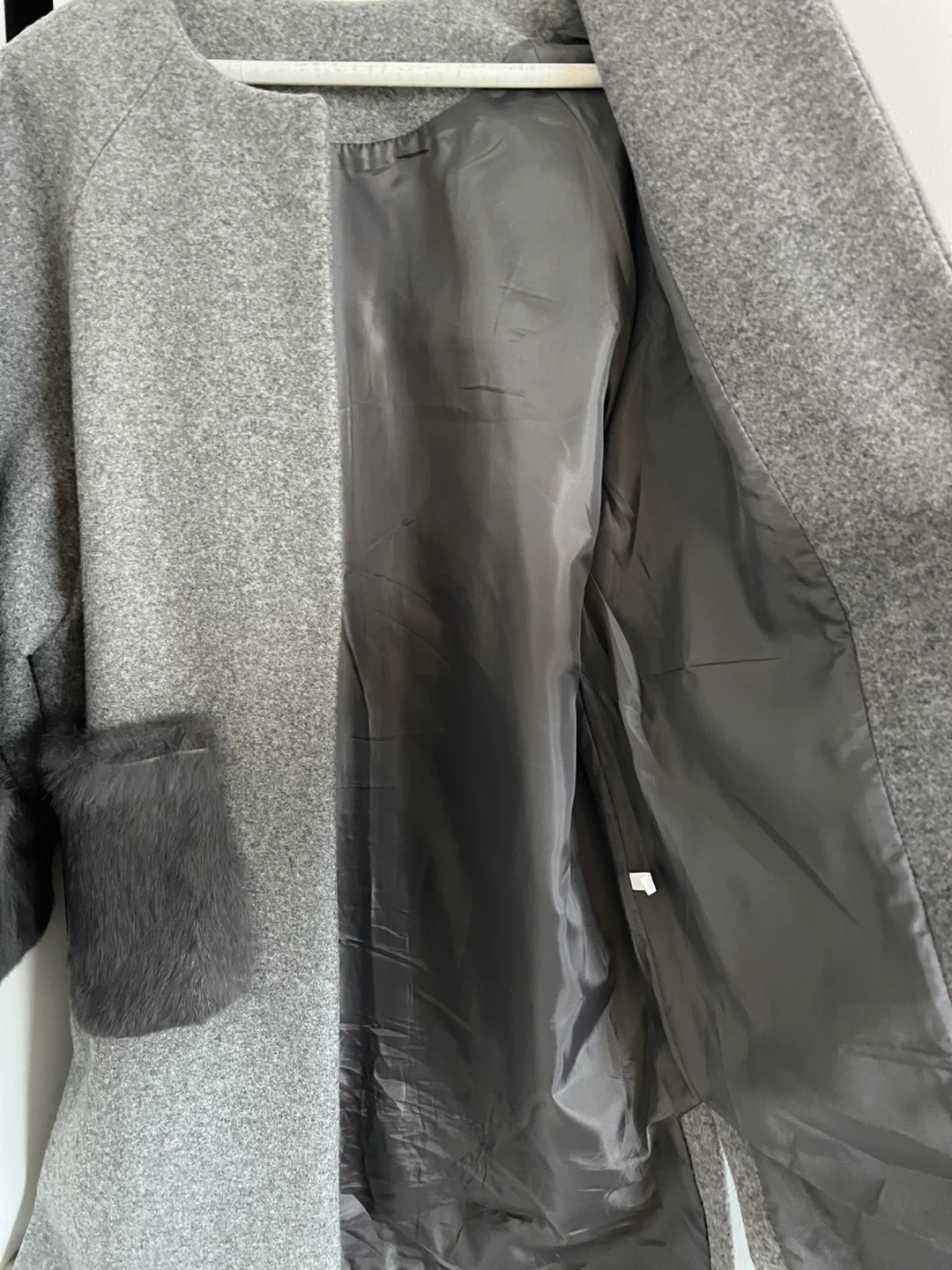 Gray Coat with Fur Trim - photo 5