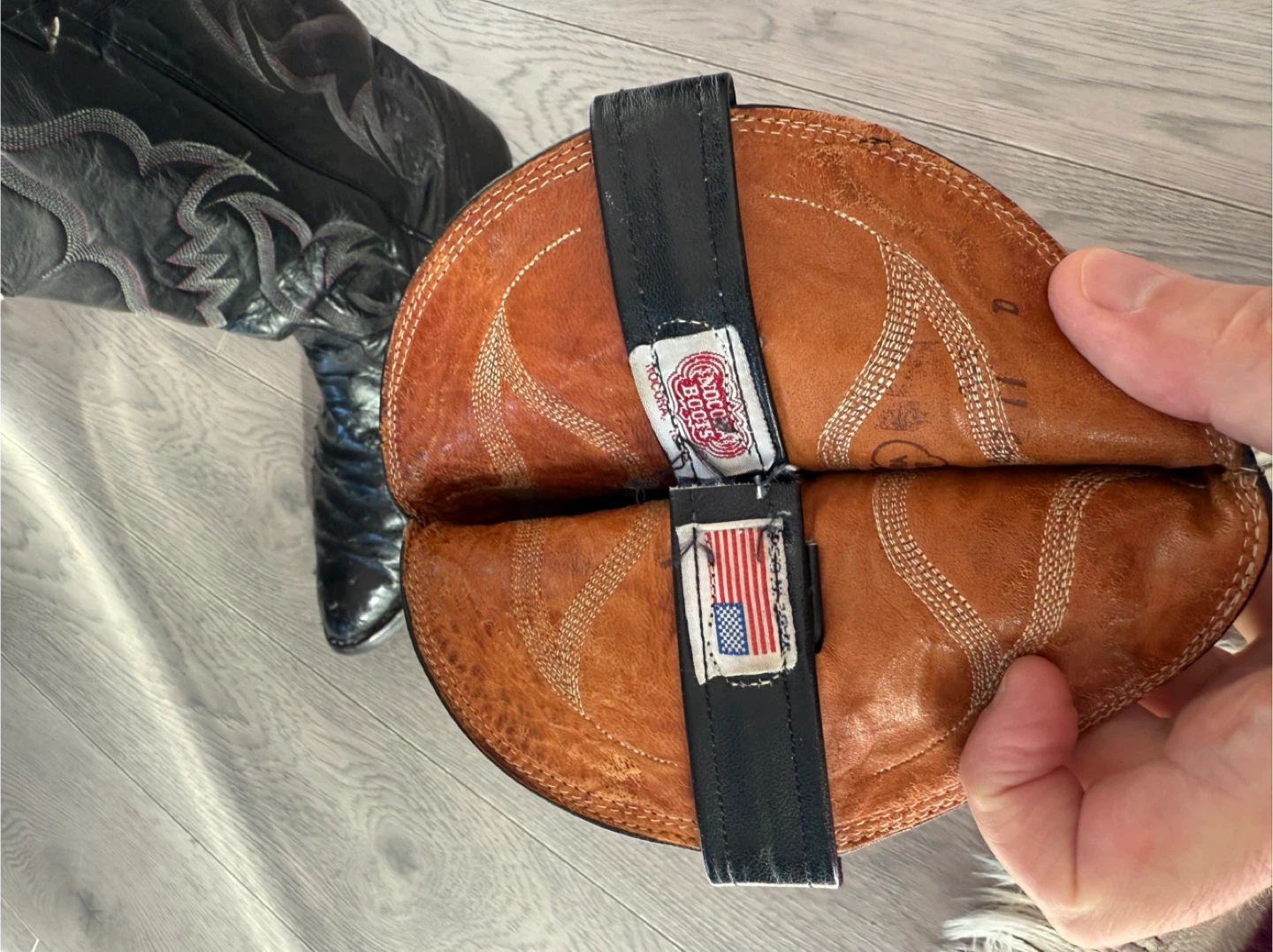 Nocona Boots Black Ostrich Leather Size 11 - photo 3