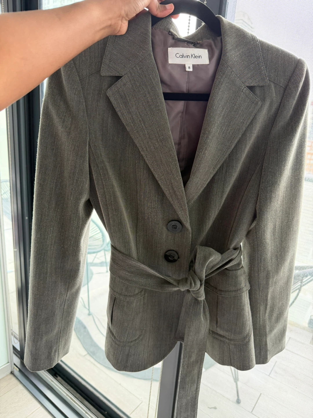 Calvin Klein Belted Blazer - Size 8