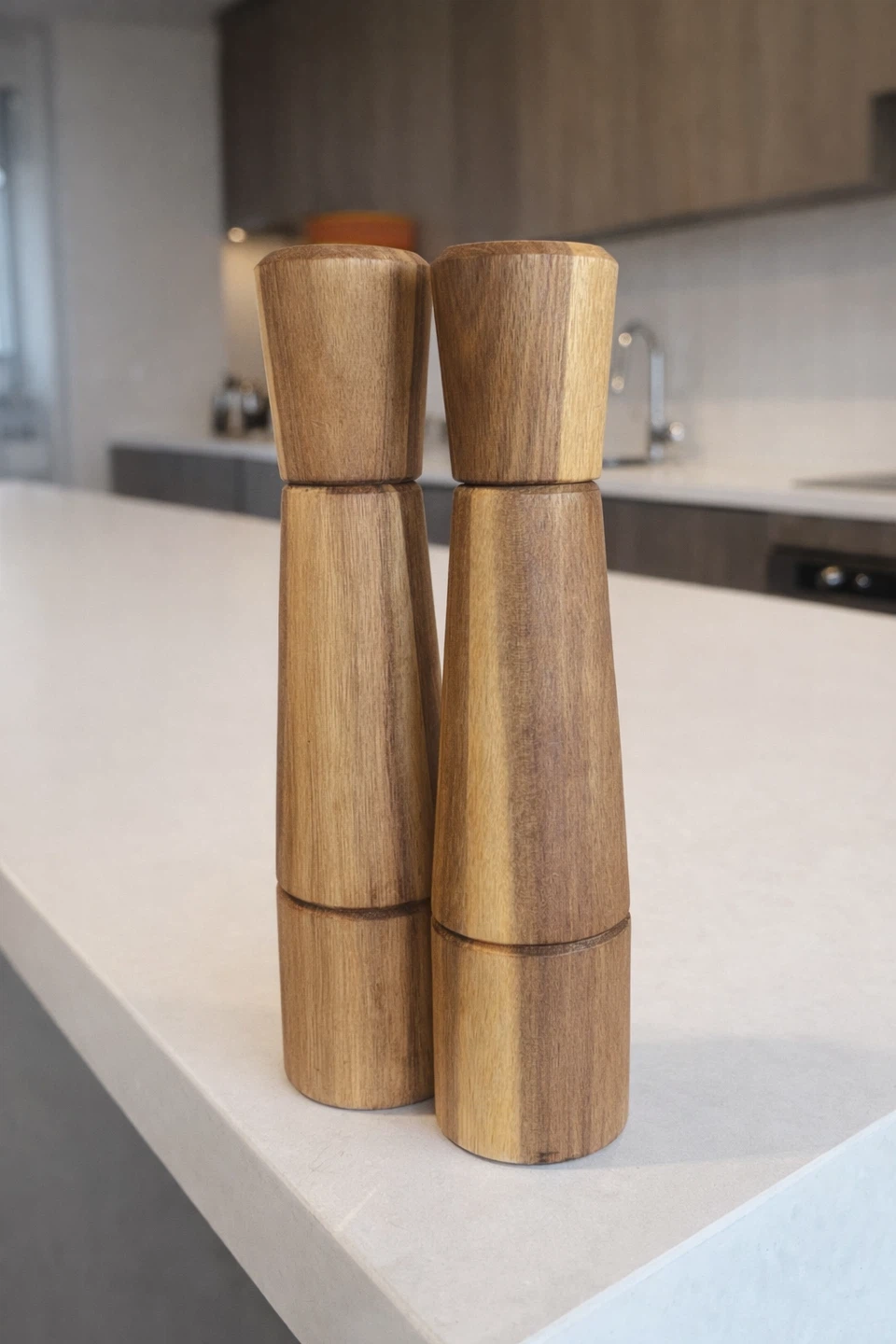 Tall Teak Salt & Pepper Mills – 10.5” Set of 2