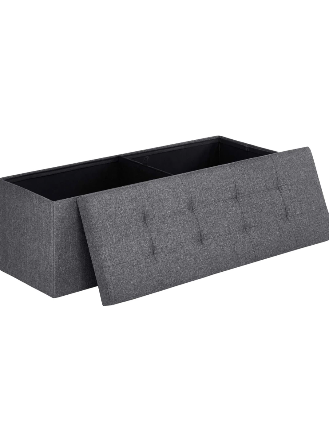 Gray Storage Ottoman Bench