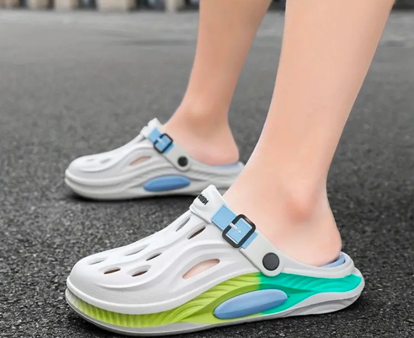 White & Blue Fashion Clogs - photo 2