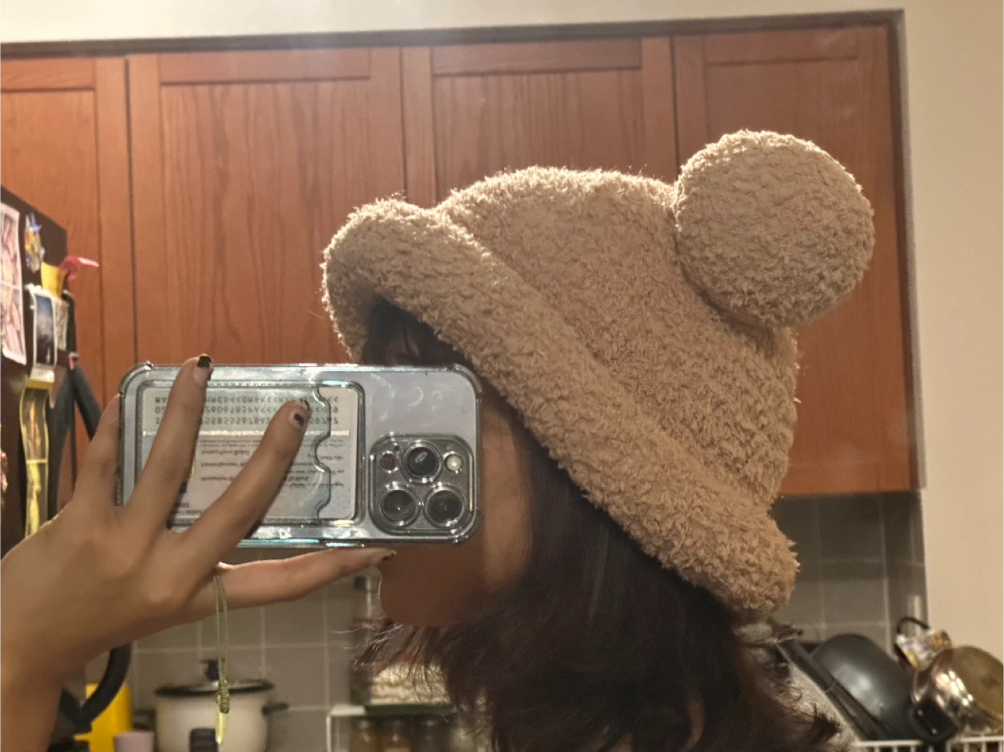 Fluffy winter bear hat - photo 3