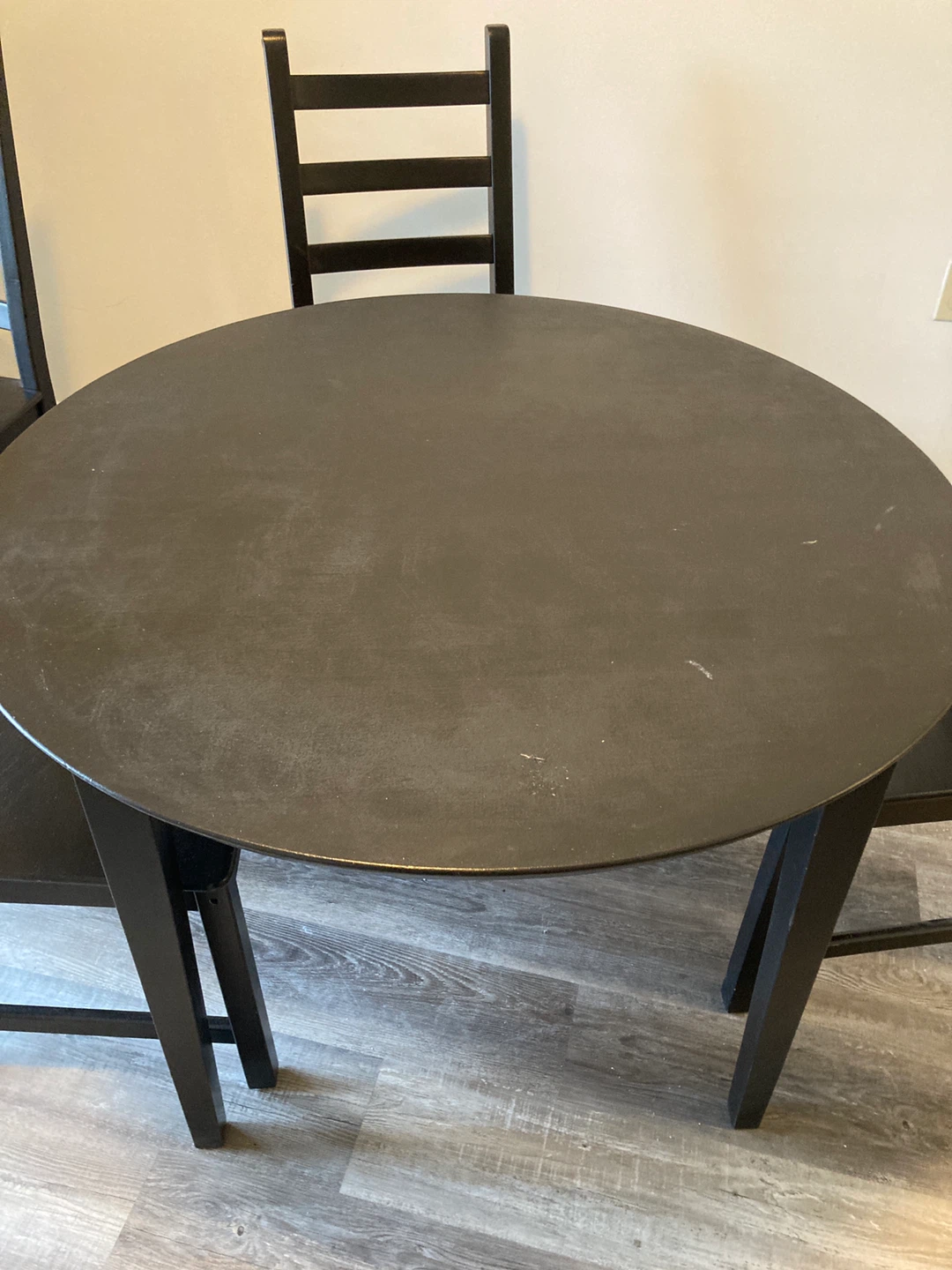 Black Round Dining Table with 4 Chairs - photo 3
