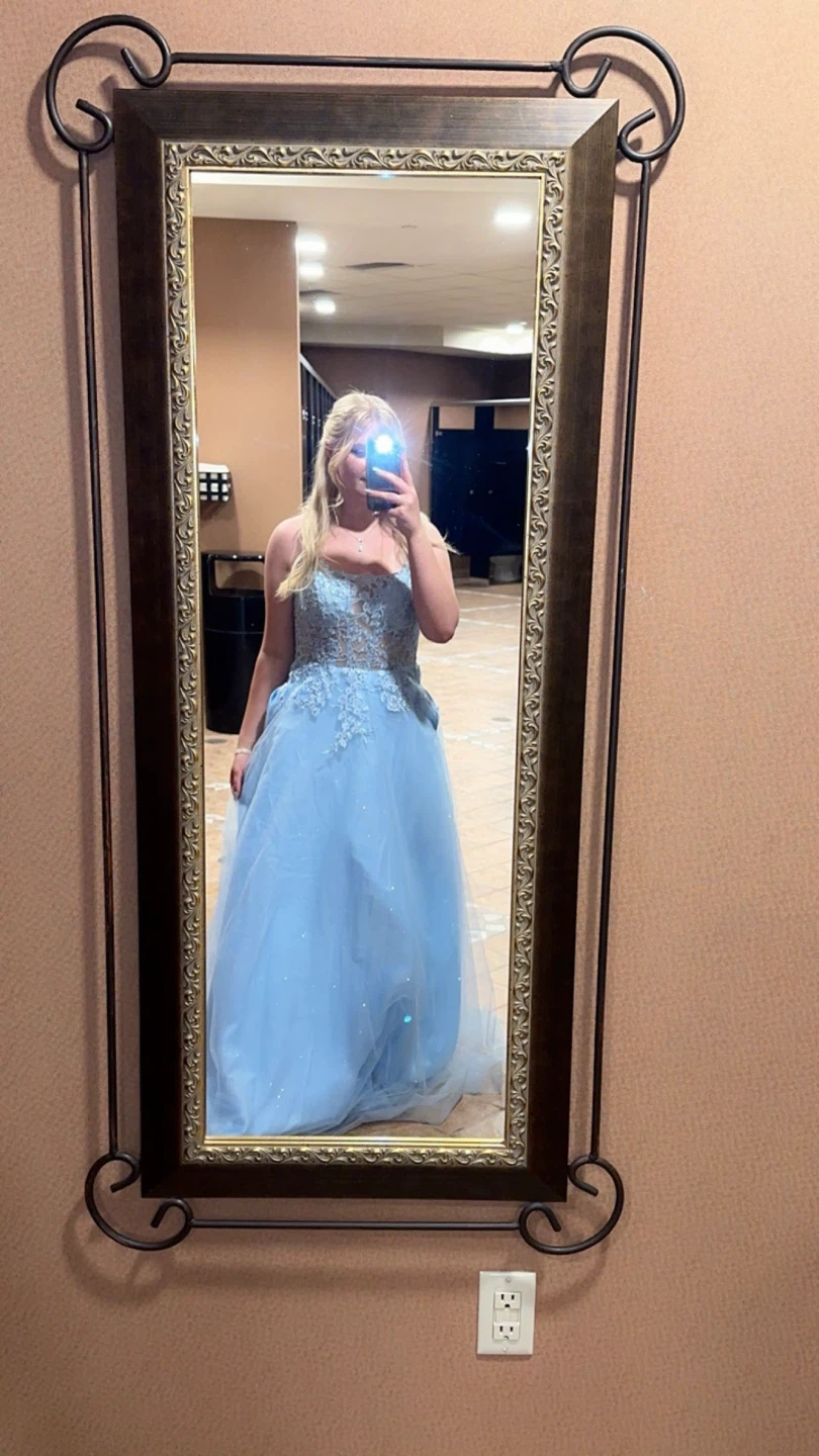 Sparkly blue grad dress