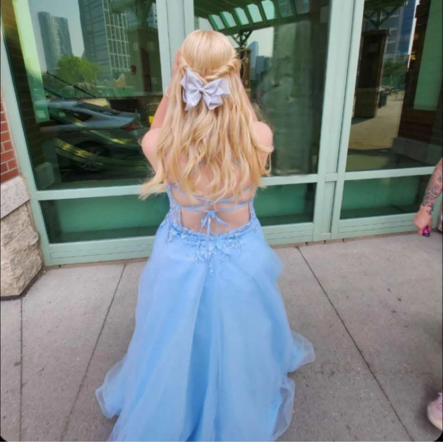 Sparkly blue grad dress - photo 2