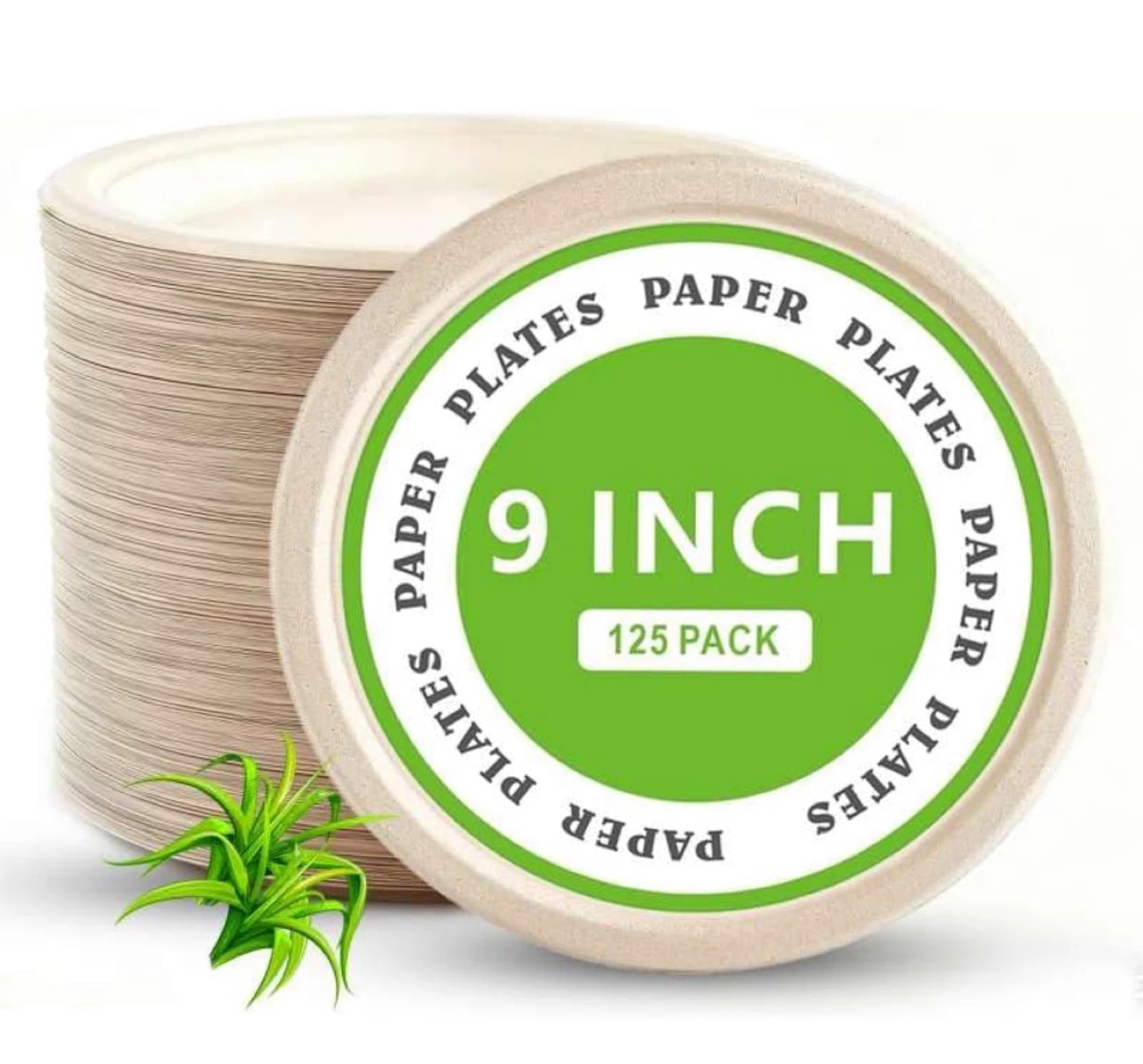 9 Inch Paper Plates - 125 Pack