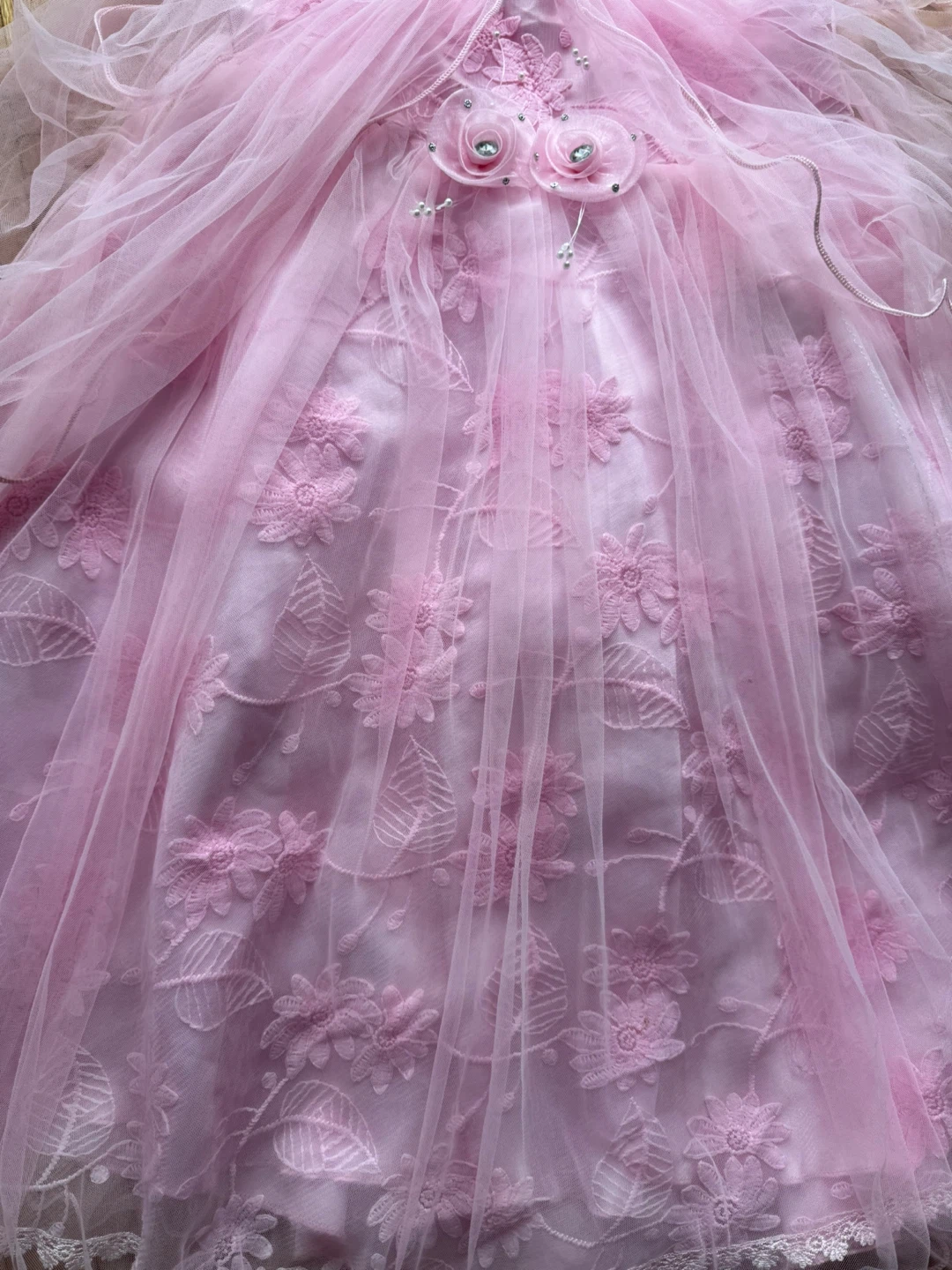 Pink Flower Girl Dress; Size- 9/10 - photo 3