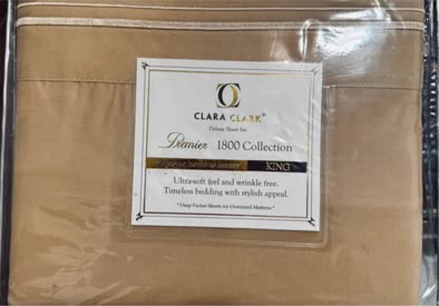 ⭐ CLARA CLARK KING-SIZE SHEET SET (GOLD / TAN)
