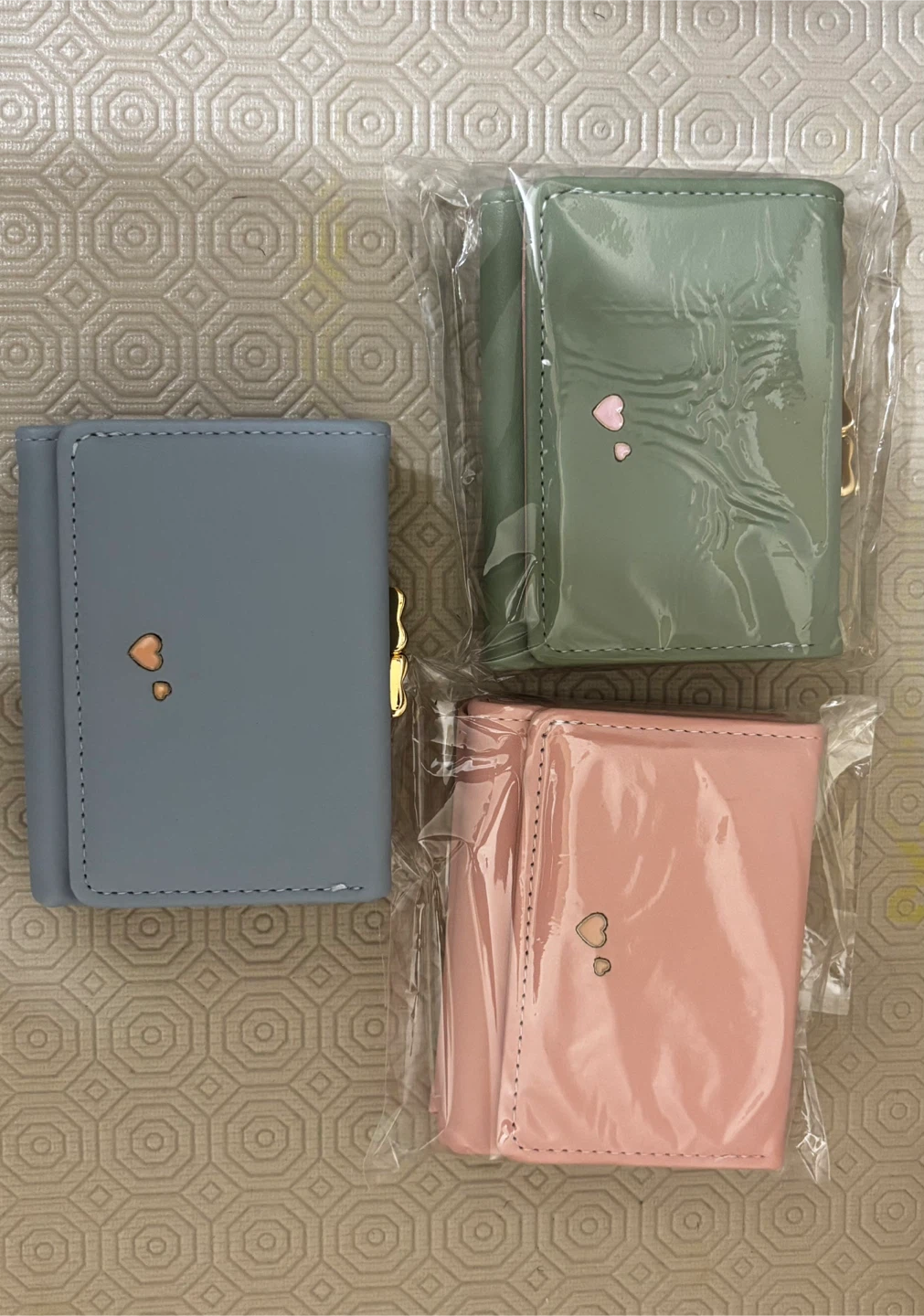 Cute Trifold Wallet with Heart Detail