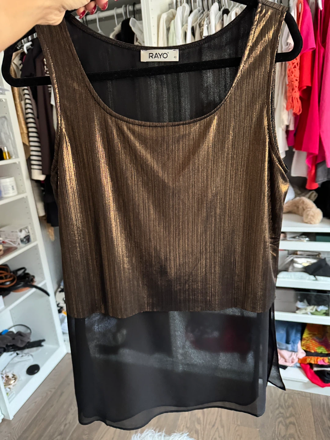 RAYO Women's Brown & Black Tank Top - Size S-M - photo 2