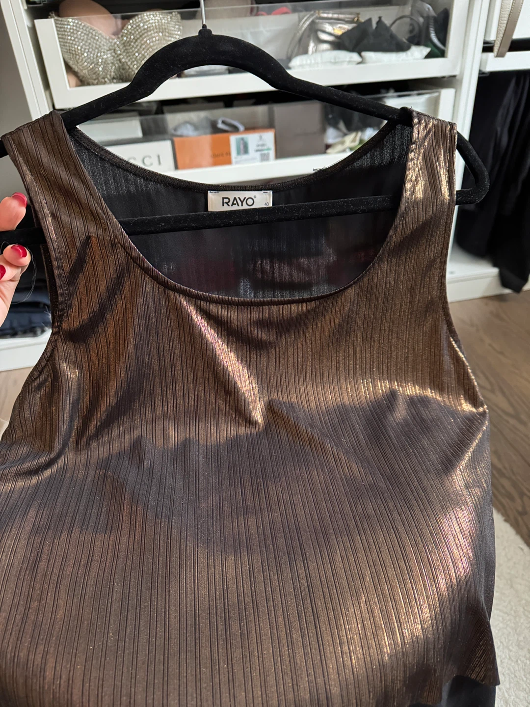 RAYO Women's Brown & Black Tank Top - Size S-M