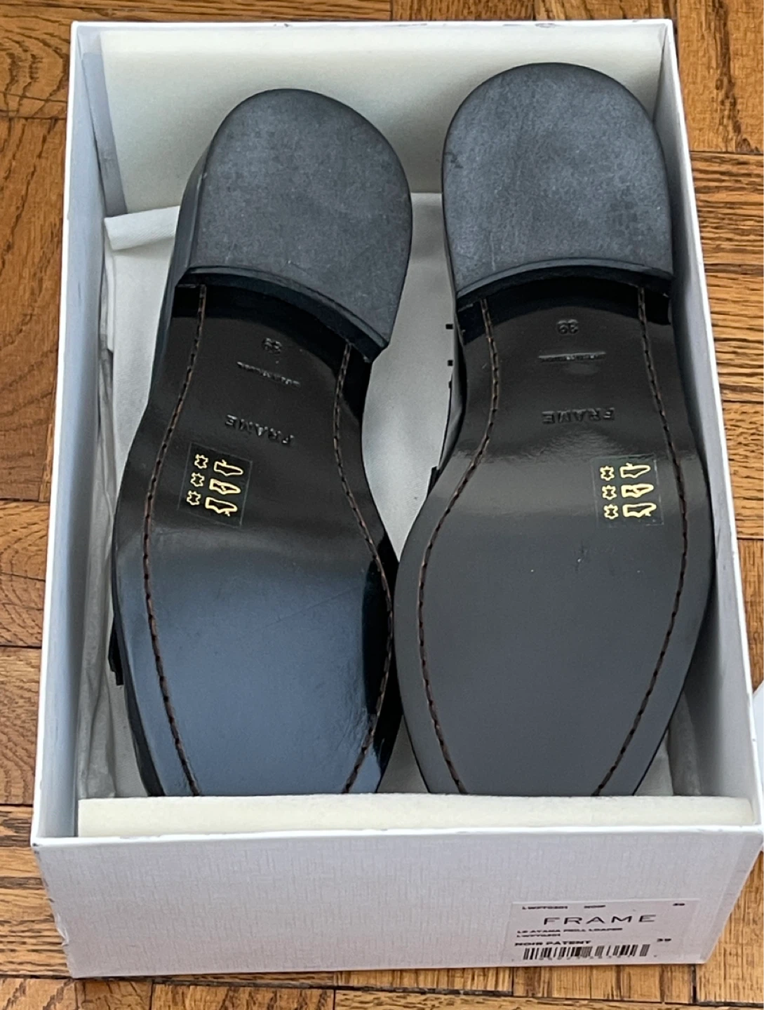 NEW FRAME Le Ayana Frill Loafer - Black Patent Size 39 - photo 4