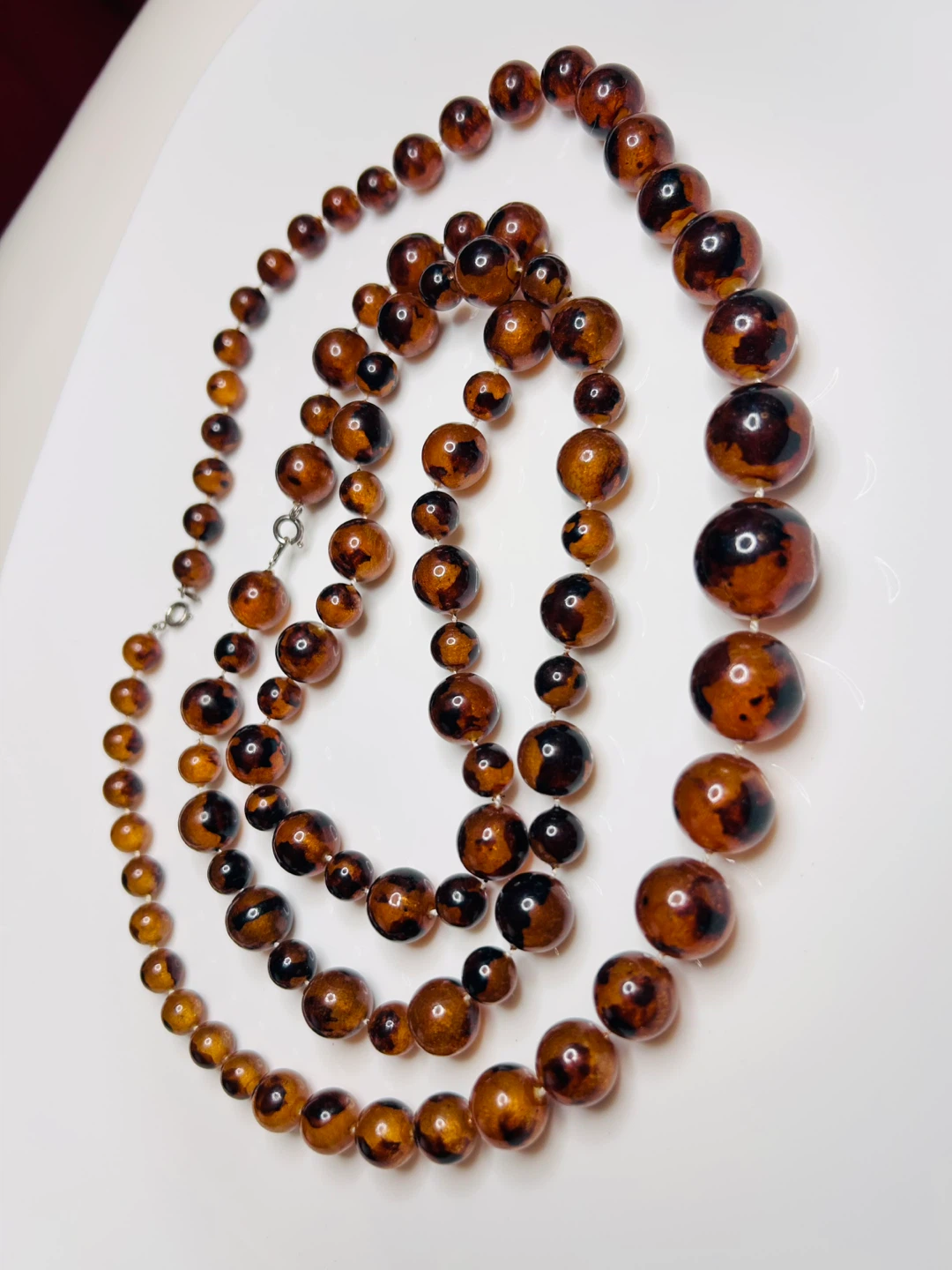 Vintage Brown Beaded Necklace - photo 3