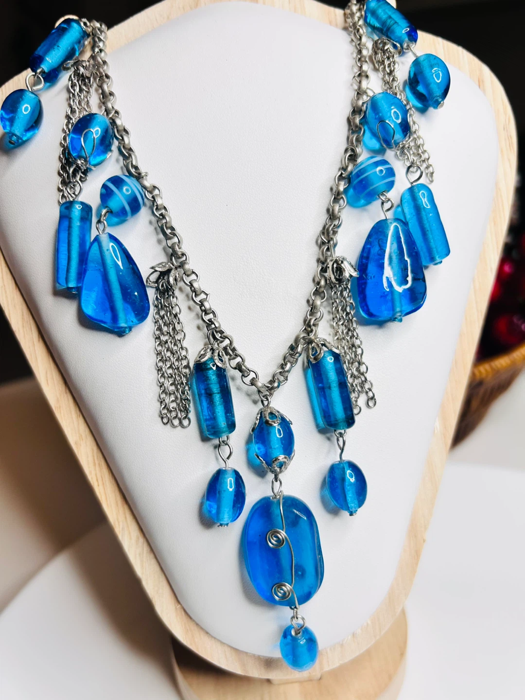 Blue Beaded Fashion Necklace - photo 3