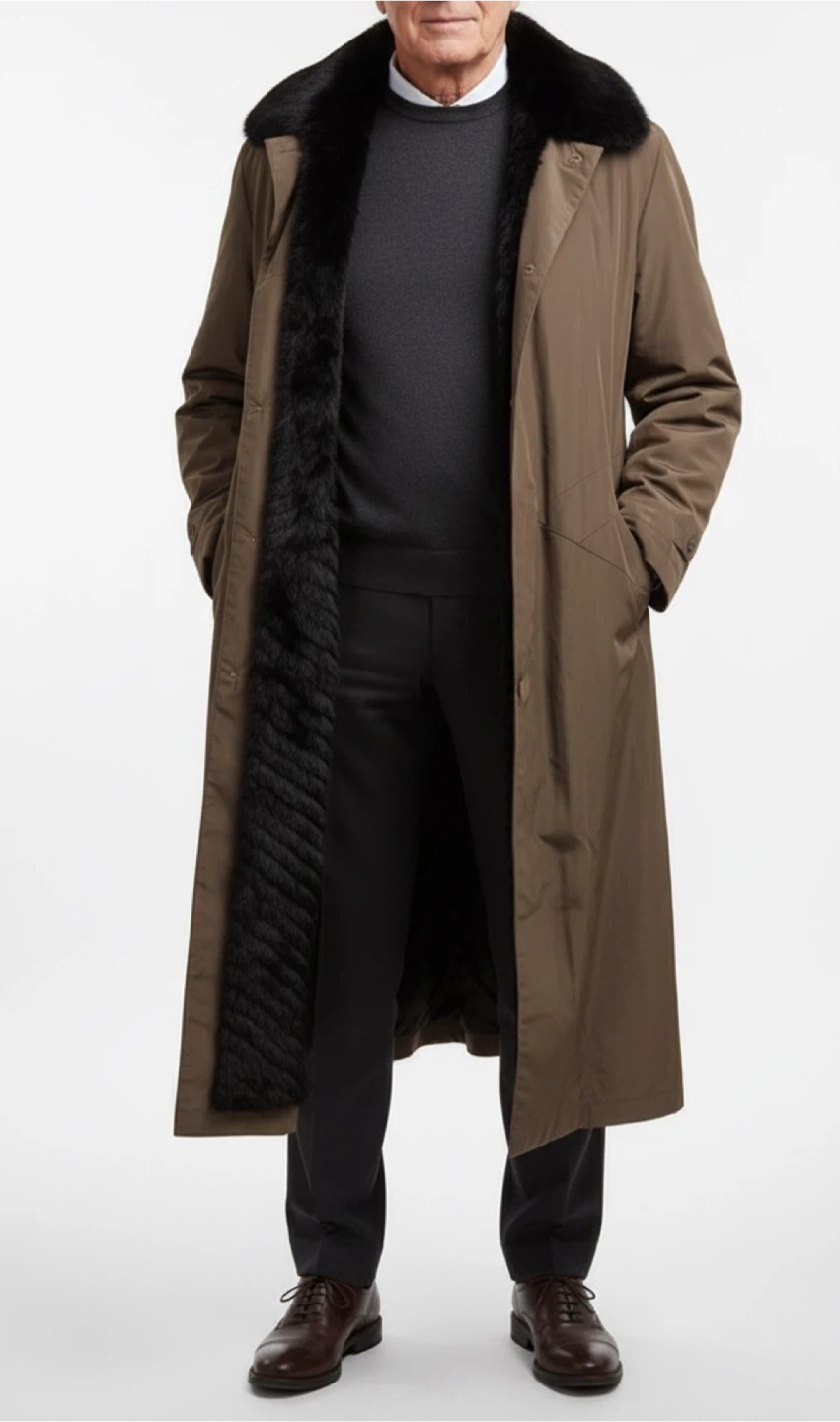 2 Vintage Removable Fur-Lined Long Coat - photo 2