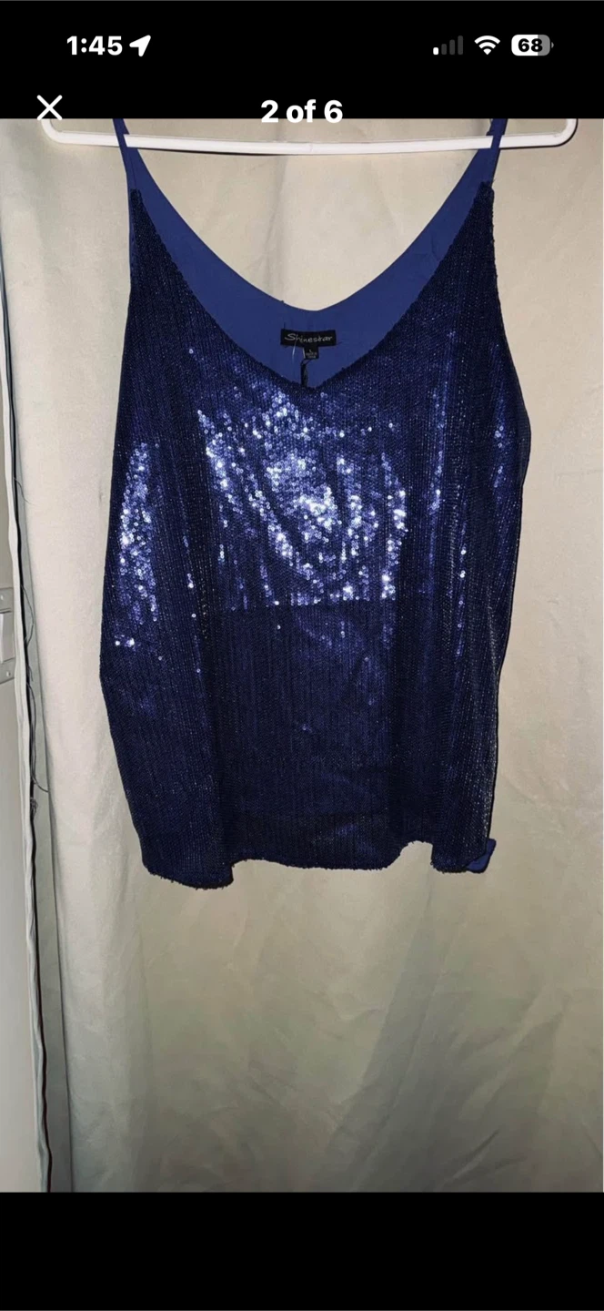 Royal Blue Sequin Tank – New With Tags (L) - photo 2