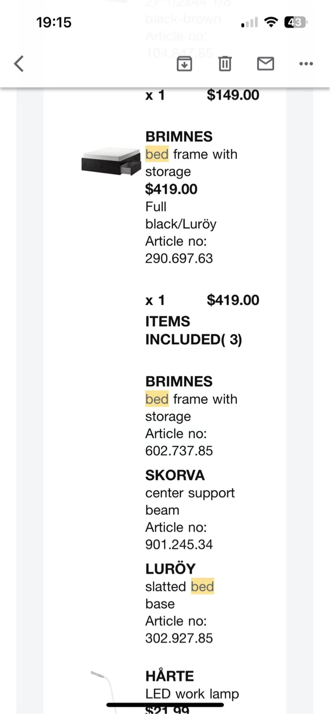 IKEA Brimnes Black Full Bed Frame with Storage - photo 2