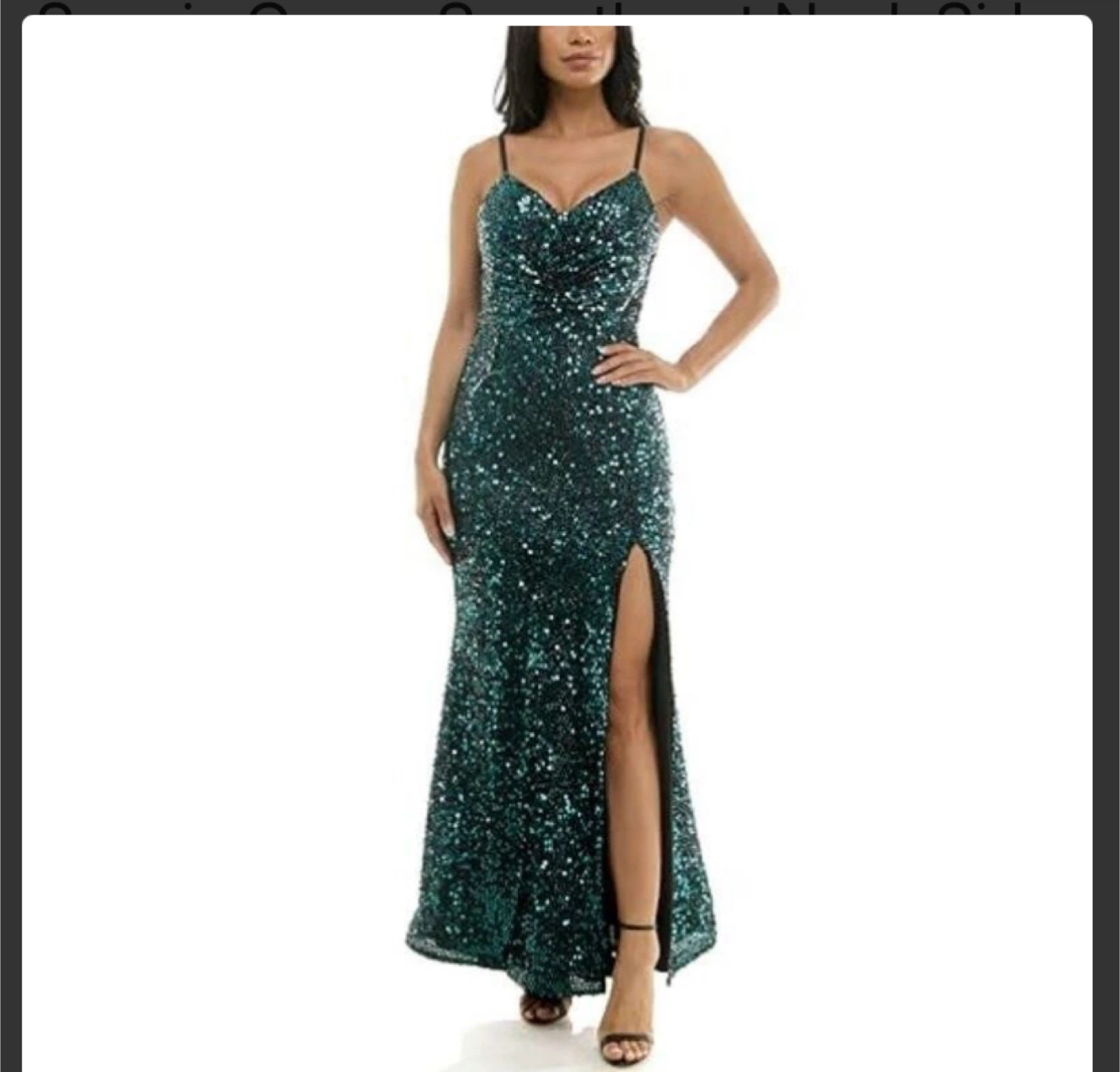 New emerald green  Sequin Gown - Size 7/8