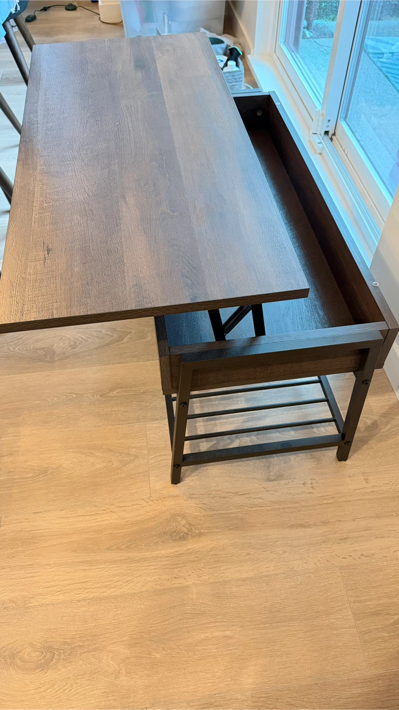 Lift Top Coffee Table - Dark Brown - photo 3