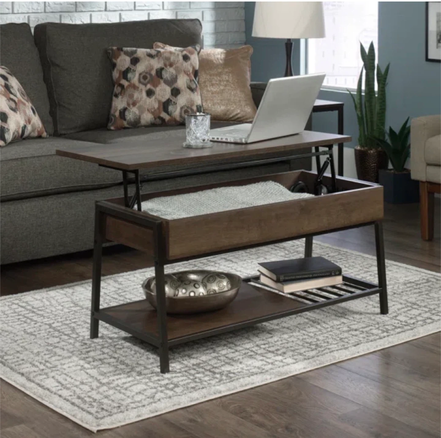 Lift Top Coffee Table - Dark Brown