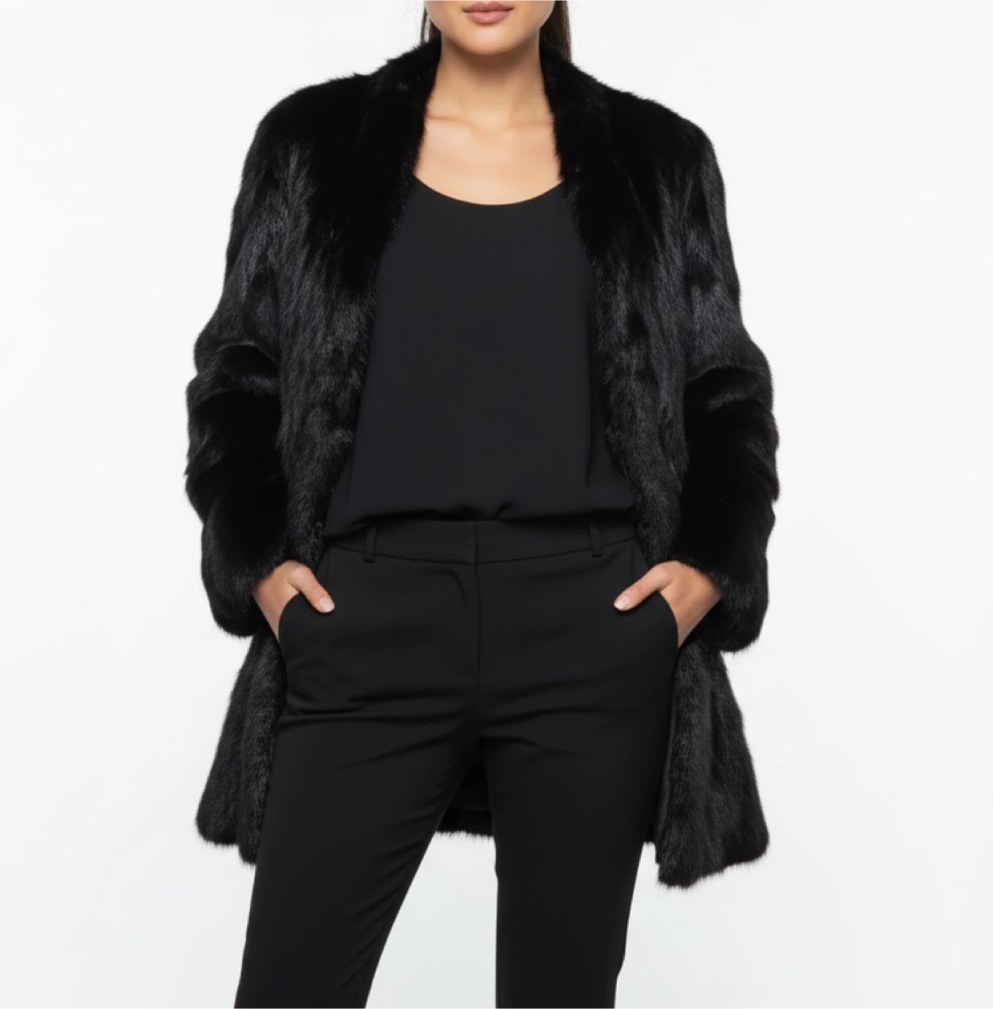 Vintage Black Mink Coat Womens