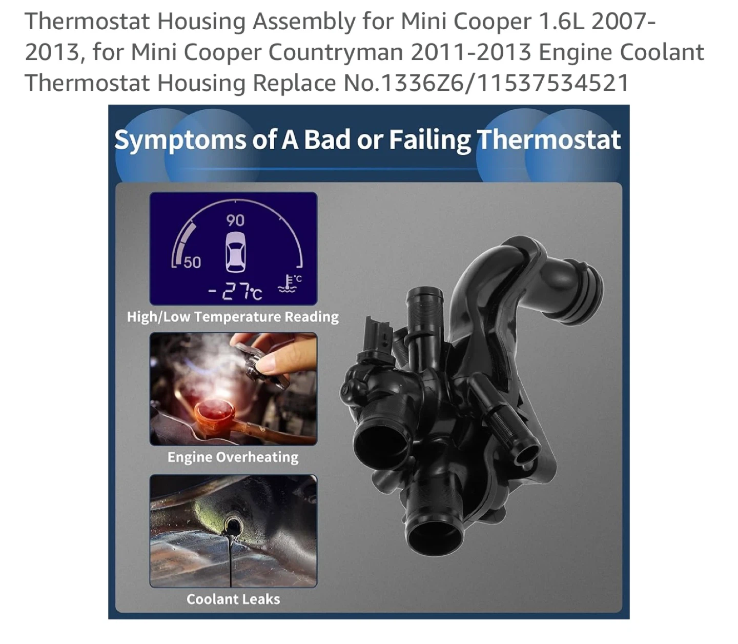 Mini Cooper Thermostat Housing Assembly - photo 3