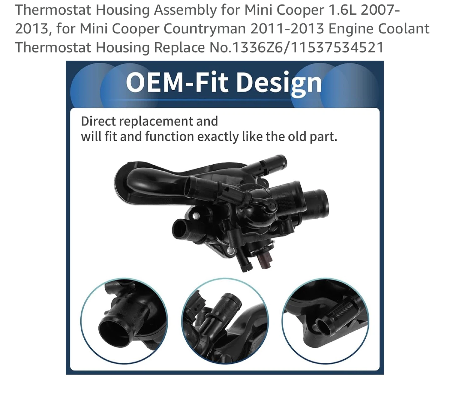Mini Cooper Thermostat Housing Assembly - photo 2