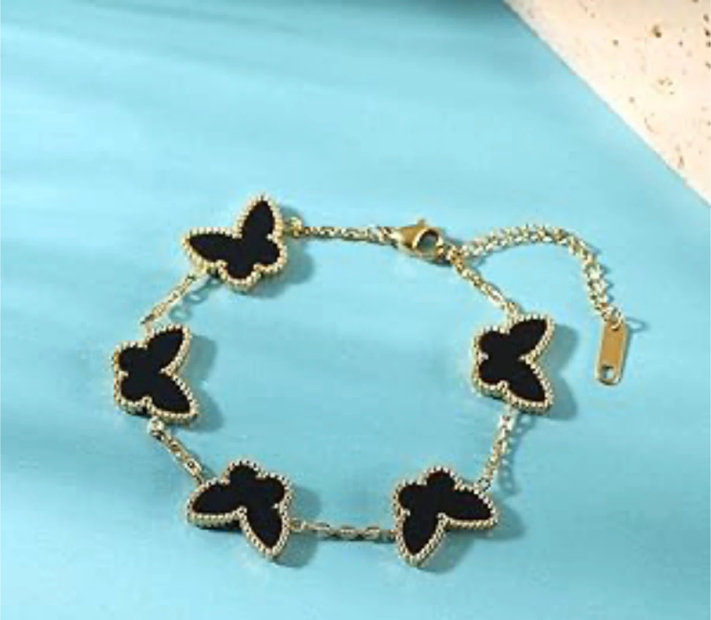 Butterfly Charm Bracelet - Gold & Black - photo 3