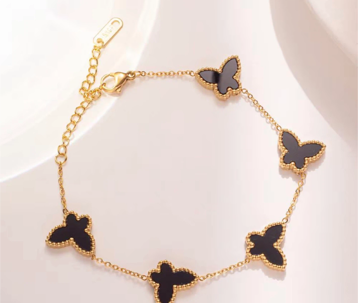 Butterfly Charm Bracelet - Gold & Black - photo 2