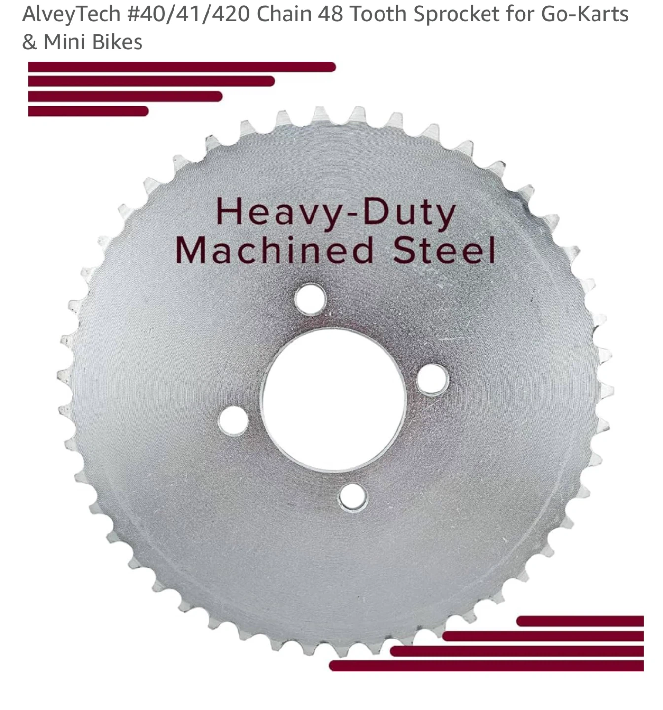 AlveyTech 48 Tooth Sprocket for Go-Karts & Mini Bikes