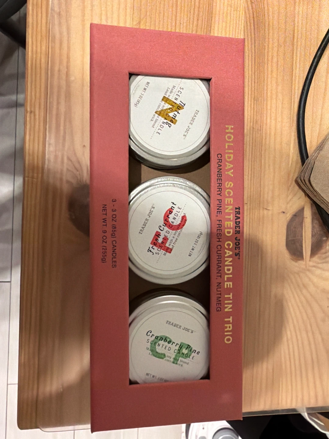 Trader Joe's Holiday Scented Candle Tin Trio - New