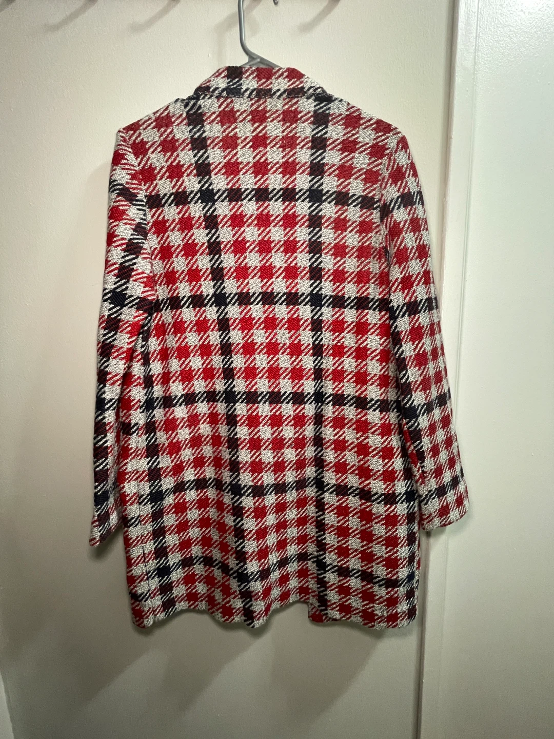 Red & Black Plaid Coat Size S - photo 3