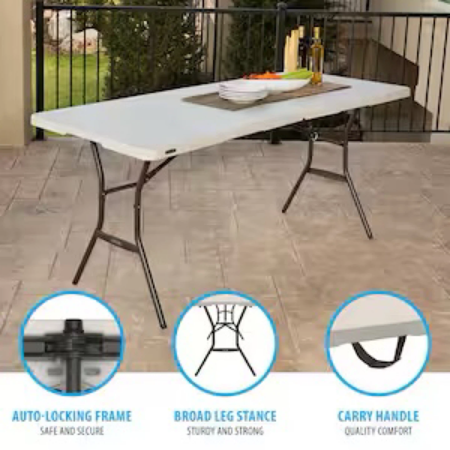 Lifetime 6ft Fold-in-Half Table - photo 2