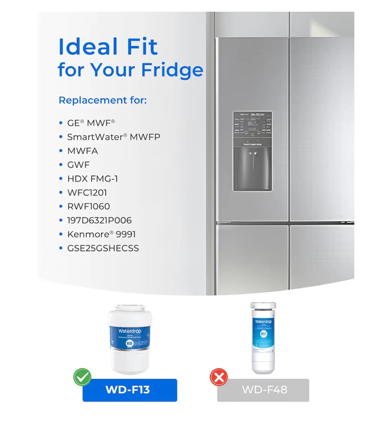 Waterdrop WD-F13 GE MWF Refrigerator Filter (3-pack) - photo 2