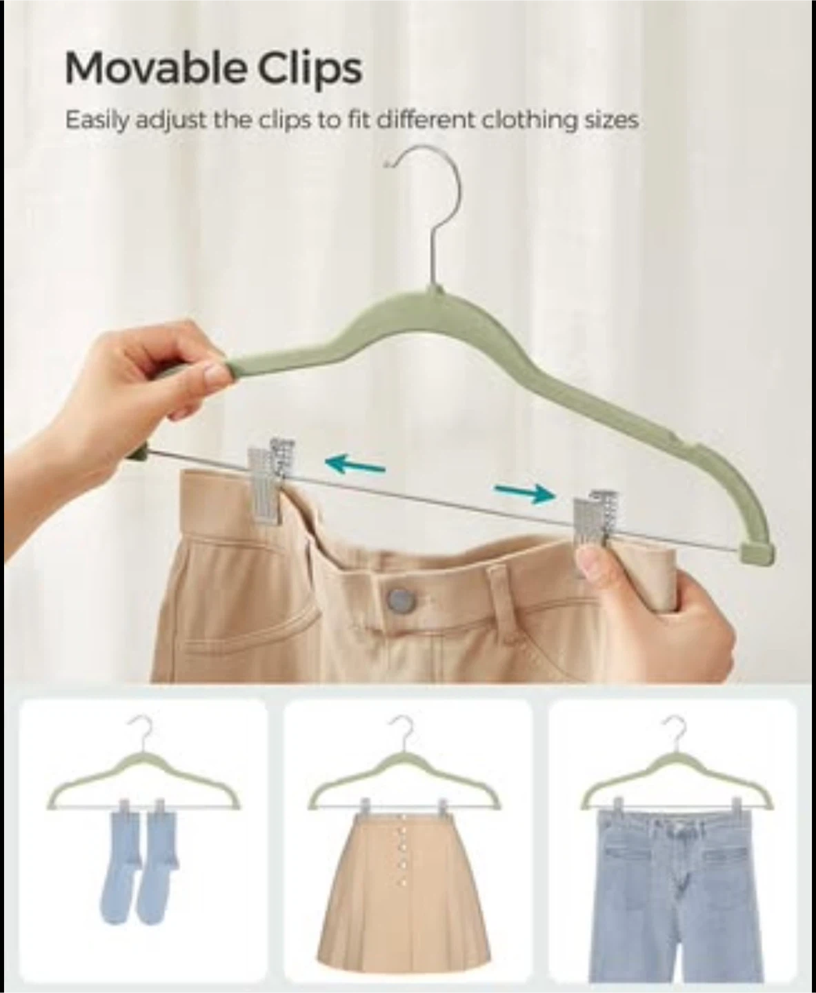 Non-Slip Velvet Clothes Hangers with Clips - photo 4