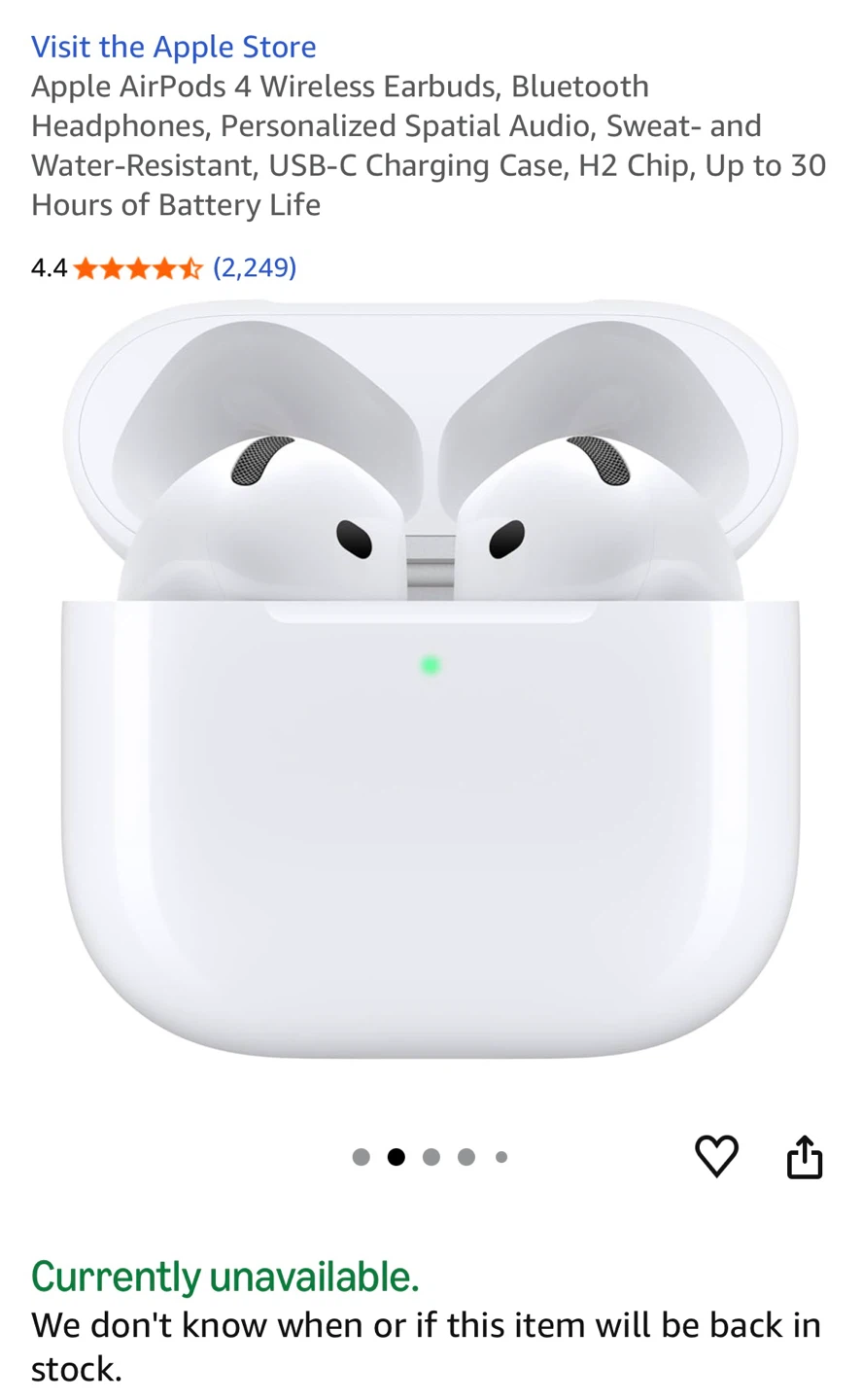 REDUCED! NEW IN BOX Apple AirPods 4 Wireless Earbuds - New