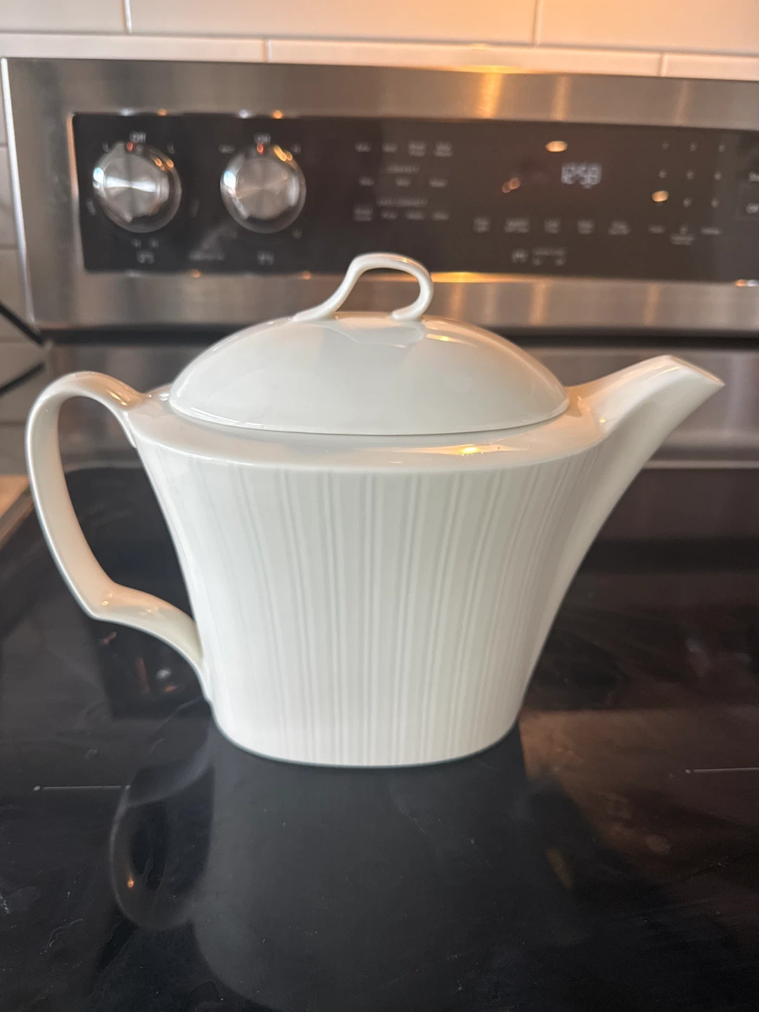Vintage White Bone China Teapot with Lid