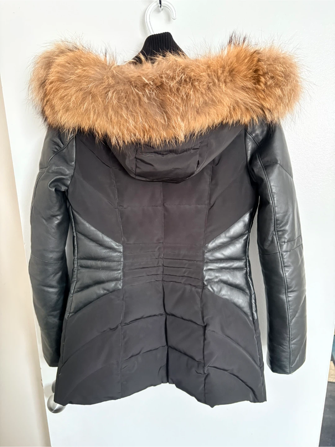 Danier  Black Leather & Fur Trimmed Down-Filled Winter Coat - photo 5