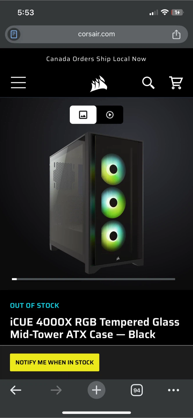 Corsair iCUE 4000X RGB Tempered Glass Mid-Tower ATX Case - Black - photo 2