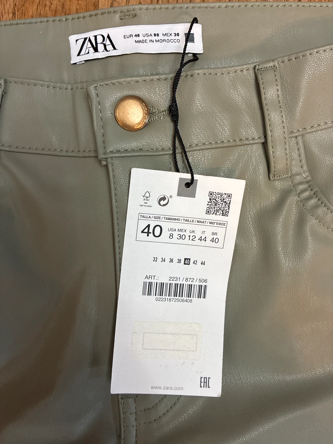 New w tags Zara Faux Leather Pants - Size 8 - photo 5