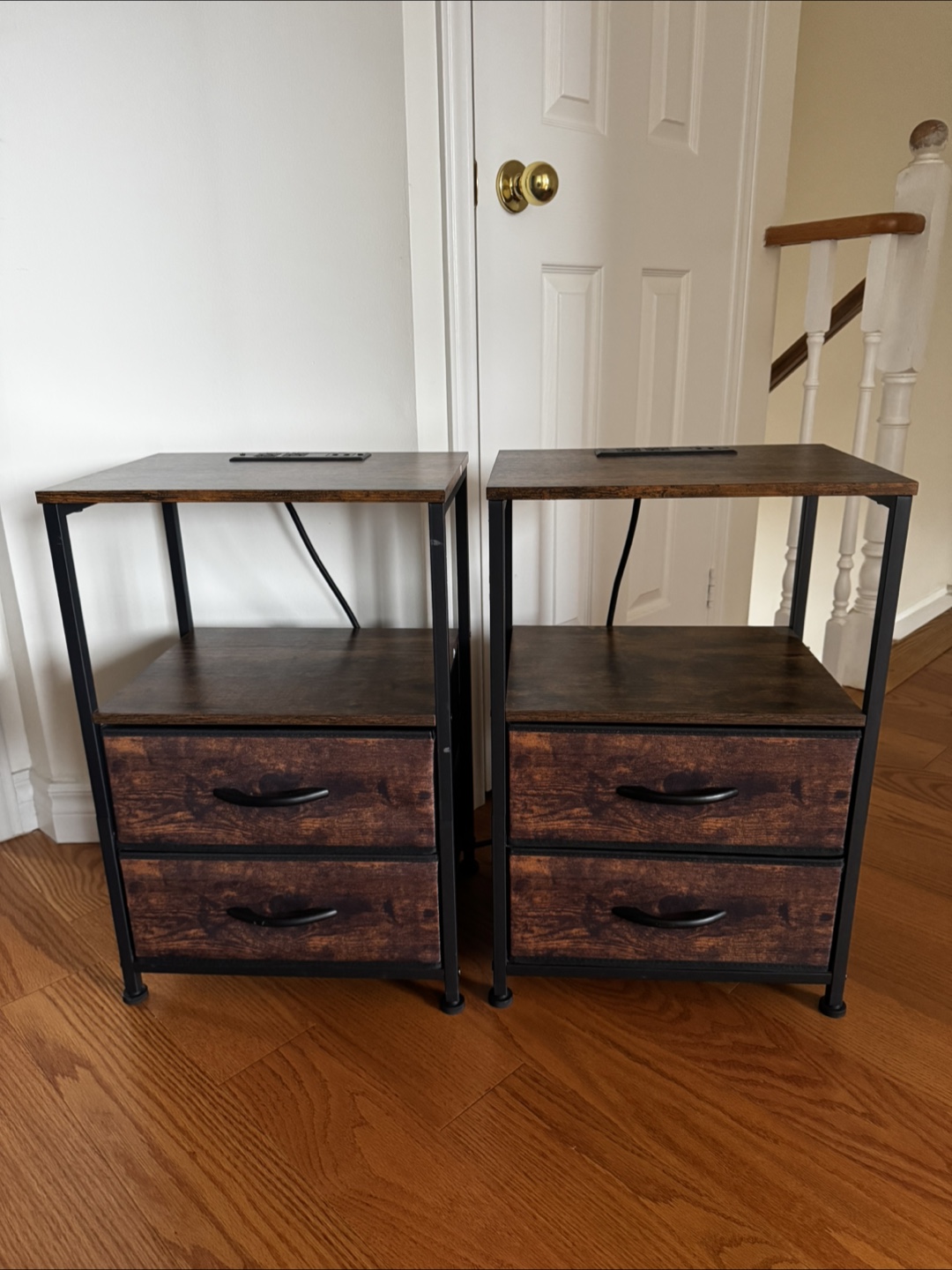 Nightstands with Charging Station - Set of 2