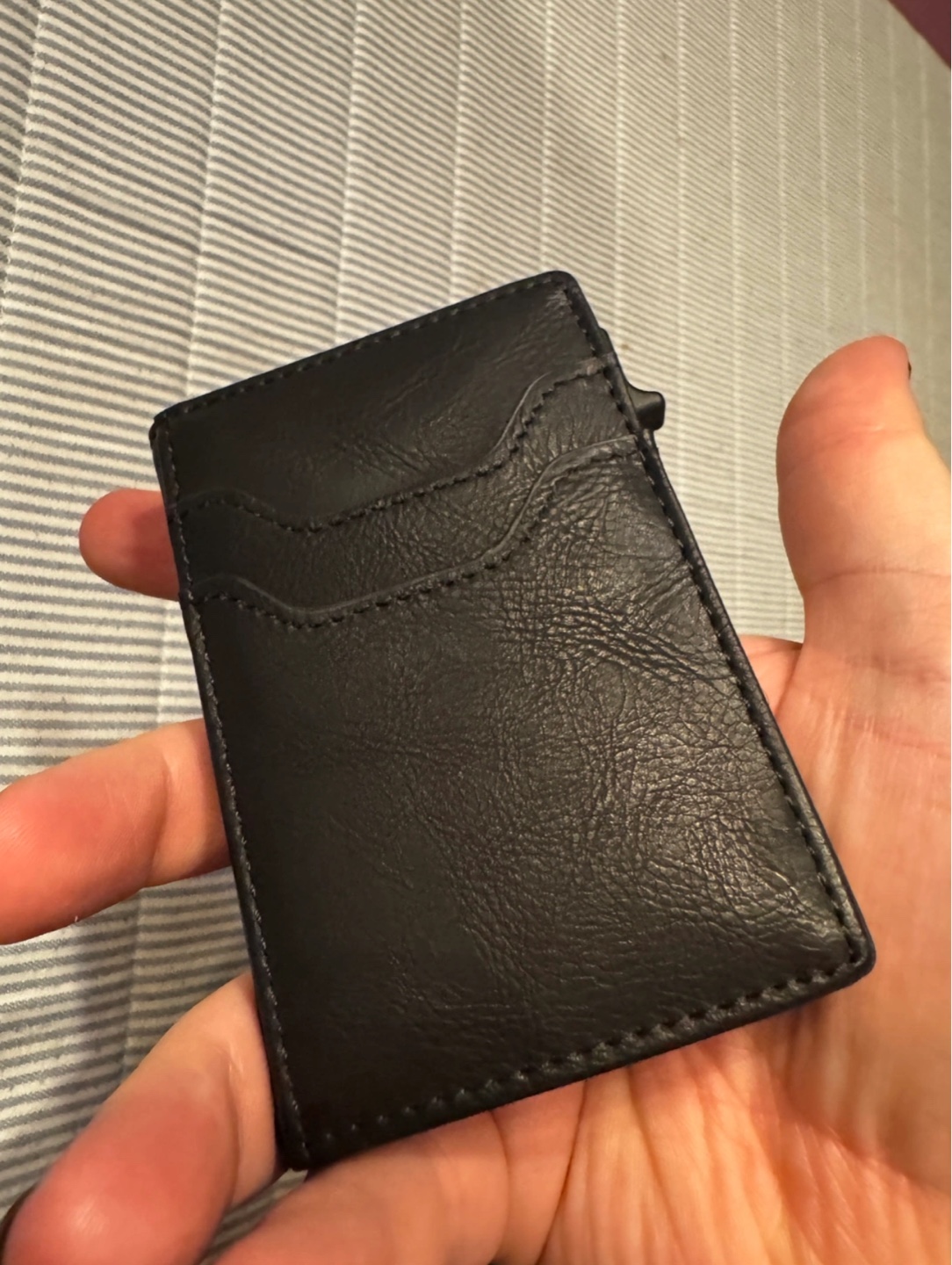 Black Leather quick access Card Holder