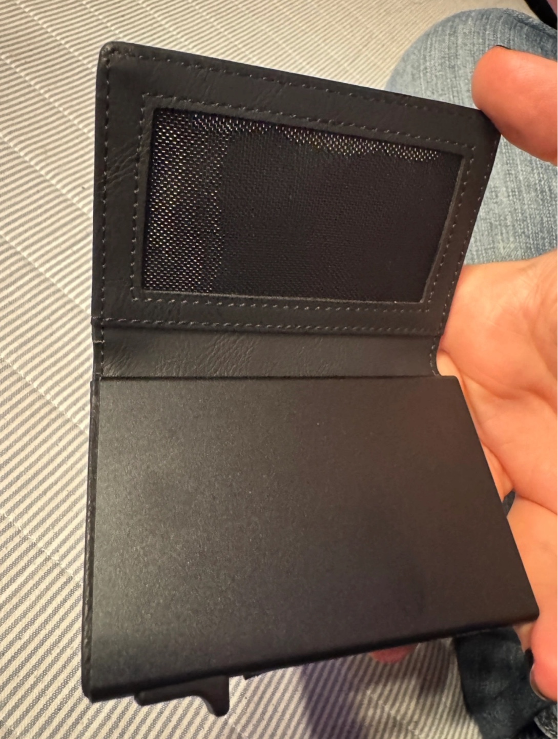 Black Leather quick access Card Holder - photo 2