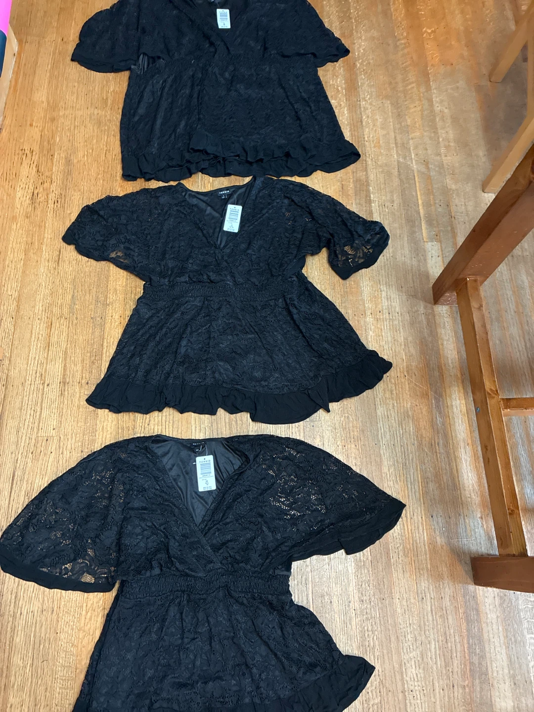 new w tage Torrid Black Lace Surplice Top - photo 5