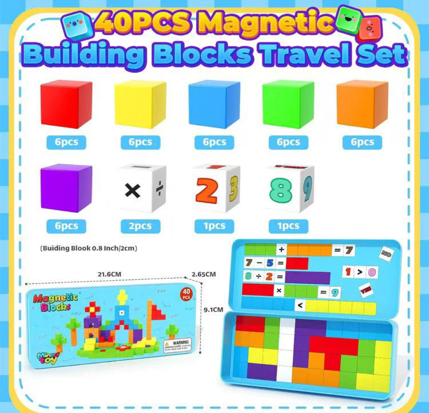 Magnetic Building Blocks Travel Set - 40 PCS - photo 2